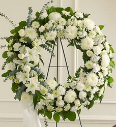 All White Standing Wreath Davis Floral Clayton Indiana from Davis Floral